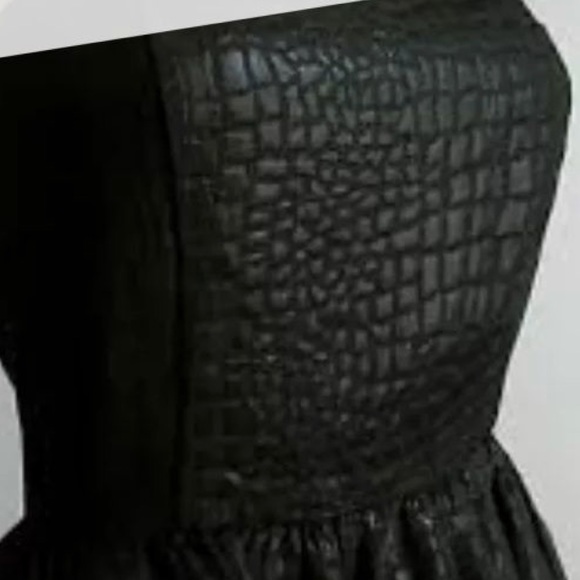 ** SOLD! ** AQUA BLACK STRAPLESS DRESS XS - Picture 2 of 6